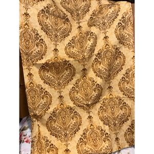 Waverly Inspirations Damask Screen Print Fabric Gold Brown 1.25 Yards